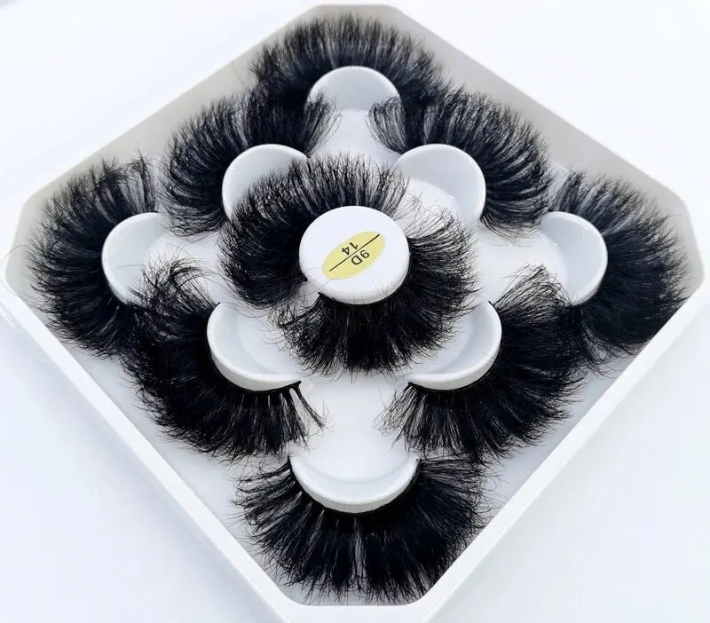 5 Pairs 25mm 3D Mink Eyelashes Bulk Russian Roll Fluffy Natural False Eyelash Dramatic Mink Lashes Makeup Tools Wholesale Lashse, Nisha Nashea LLC