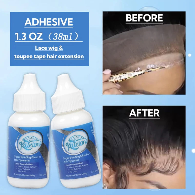 Lace Front Wig Glue Extreme Hold Waterproof 38ml Super Bonding Adhesive Glue For Wig 1.3Oz, Nisha Nashea LLC