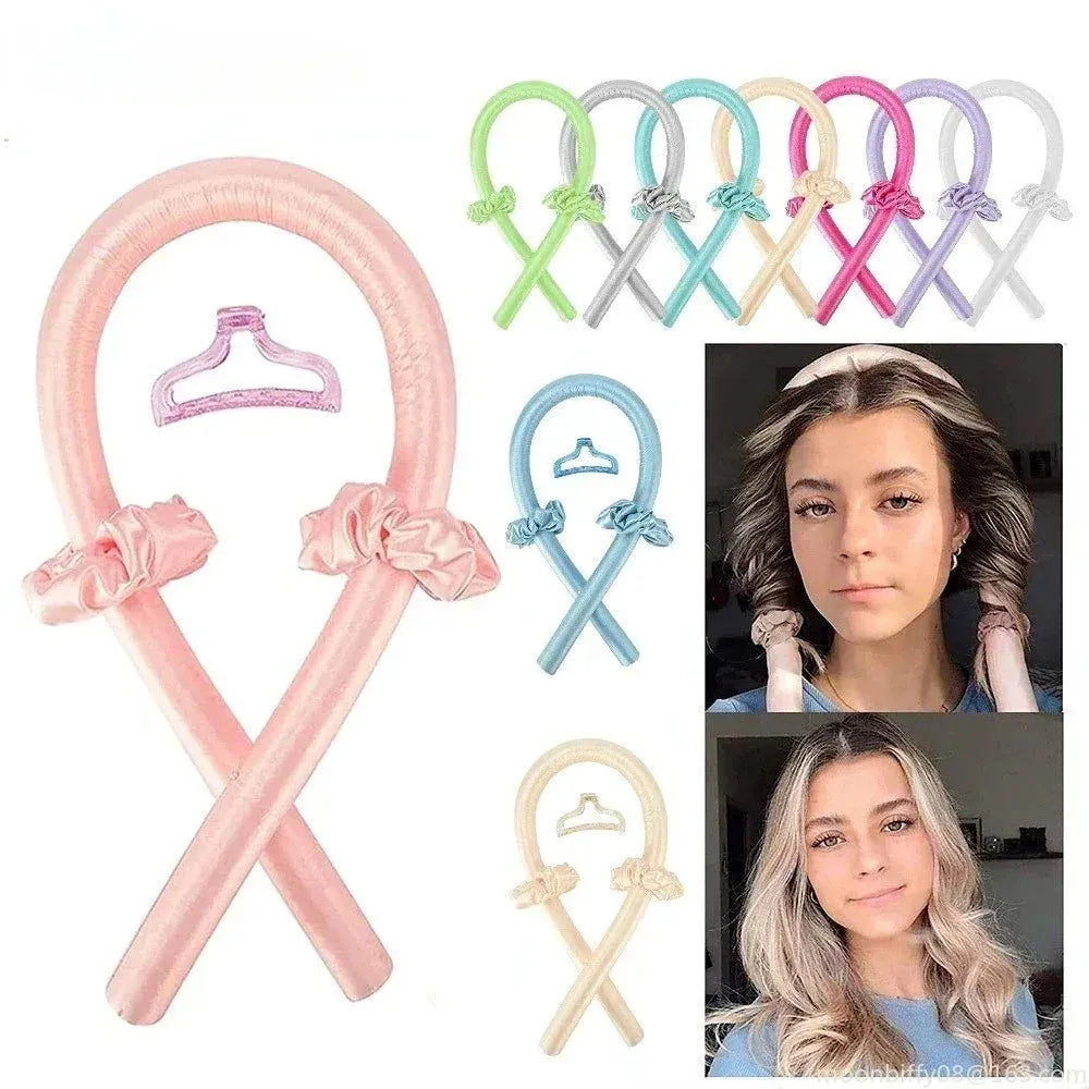 Heatless Curling Rod Headband No Heat Silk Curls Ribbon Hair Rollers Sleeping Soft Headband Lazy Hair Curlers Hair Styling Tools, Nisha Nashea LLC
