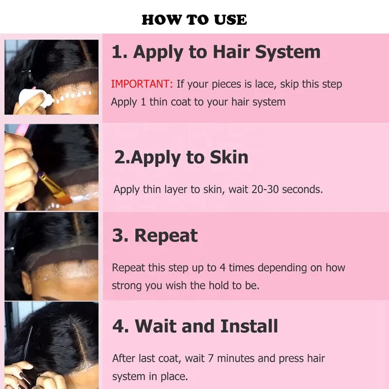 Lace Front Wig Glue Extreme Hold Waterproof 38ml Super Bonding Adhesive Glue For Wig 1.3Oz, Nisha Nashea LLC