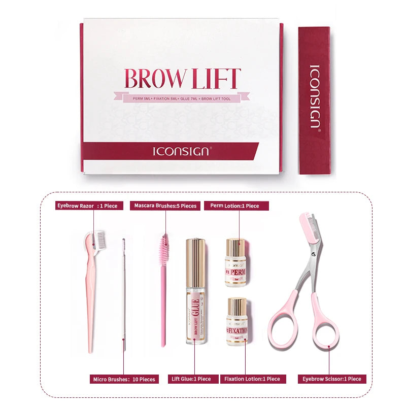 DIY Brow Perm Eyebrow Lamination 45-60 Days ICONSIGN Professional Brow Perming Set Beauty Makeup Tools Home Use, Nisha Nashea LLC
