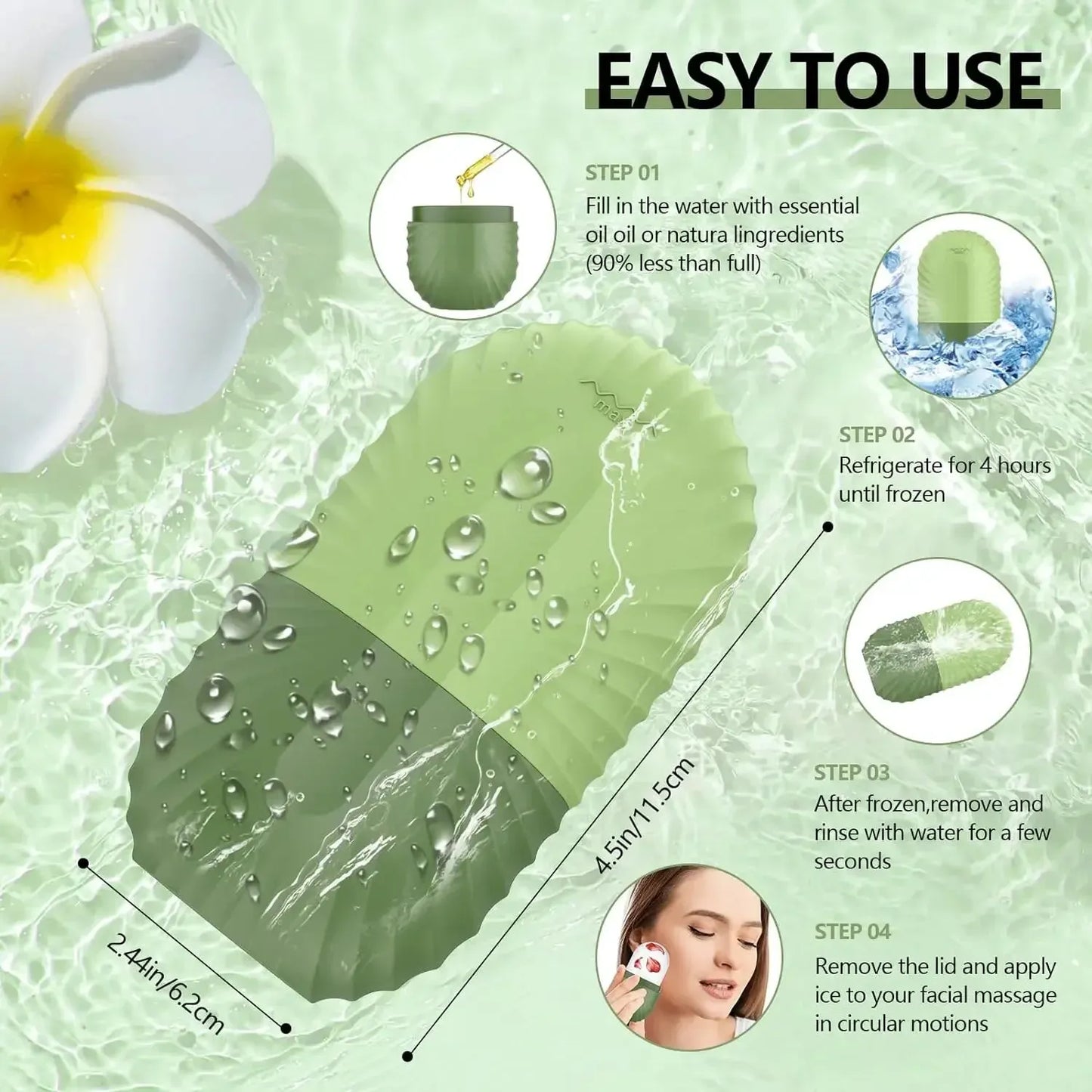 Silicone Ice Face Roller Contour Shrink Pores Remove Dark Circles Massage Skin Beauty Facial Roller for Eyes Neck Skin Care Tool, Nisha Nashea LLC
