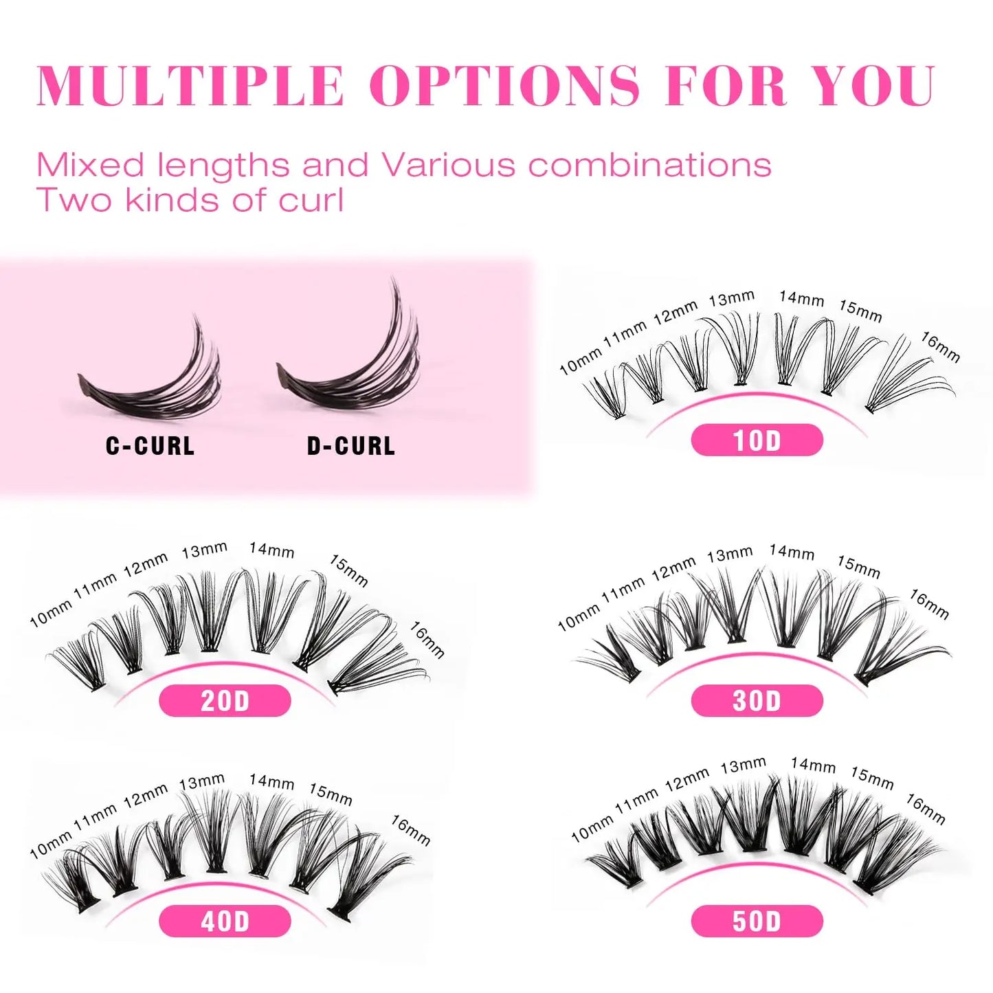 DIY Clusters Lashes Extension Kit With Lash Glue Bond Seal and Tweezers, Nisha Nashea LLC
