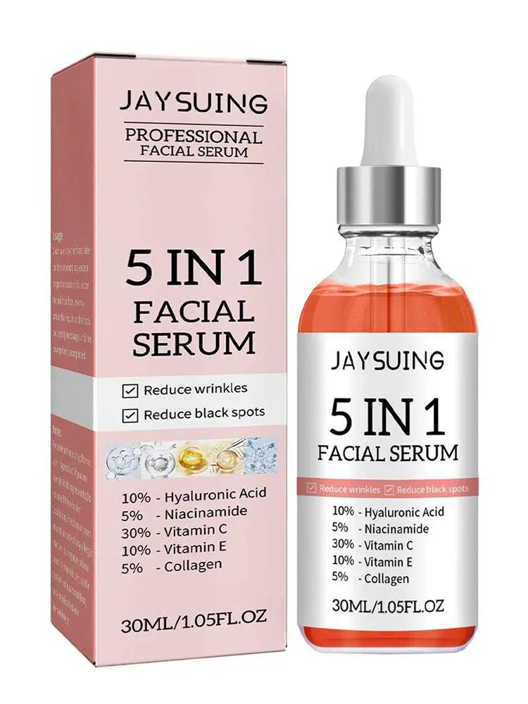 5 In 1 Fade fine lines Firming Face Serum Moisturizing brightning Vitamin C Hyaluronic Acid Facial Serum Shrink Pores Skin Care, Nisha Nashea LLC