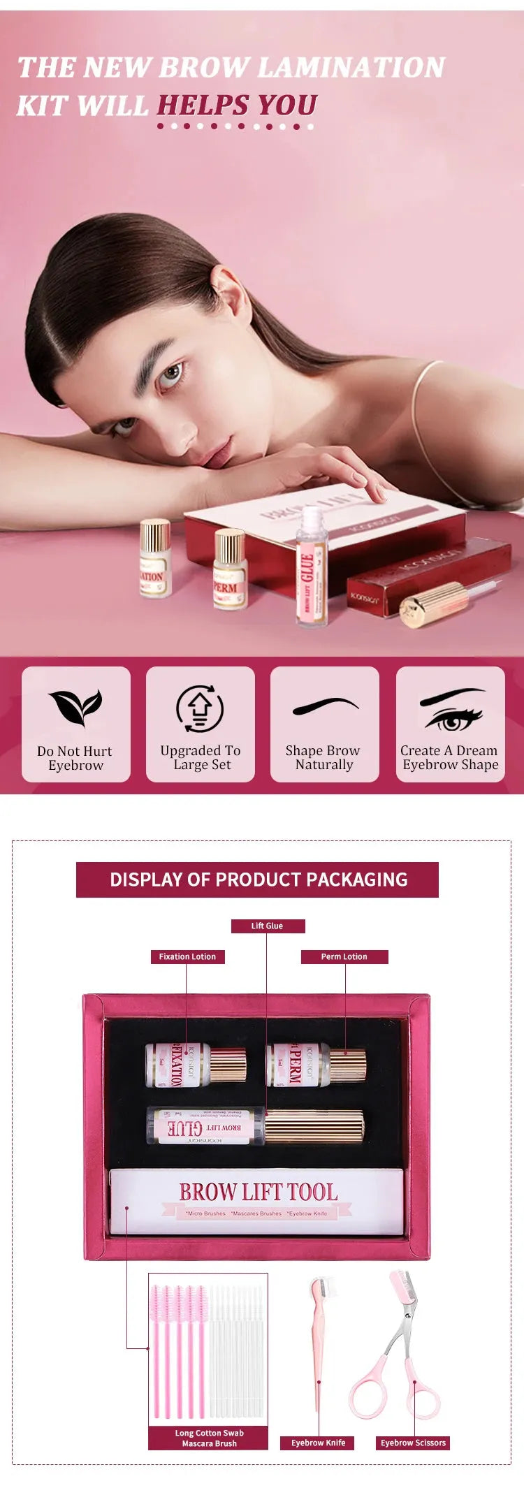 DIY Brow Perm Eyebrow Lamination 45-60 Days ICONSIGN Professional Brow Perming Set Beauty Makeup Tools Home Use, Nisha Nashea LLC