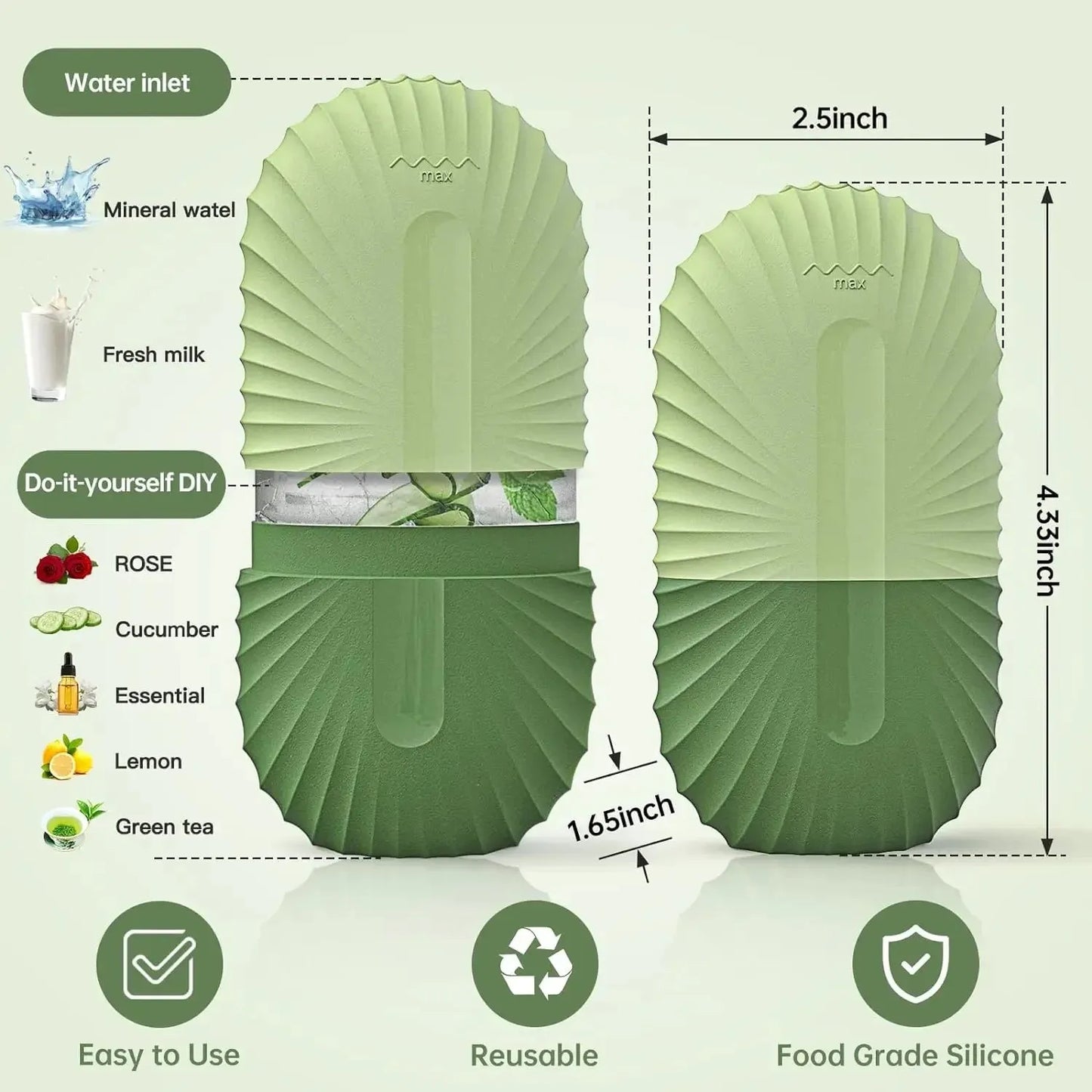 Silicone Ice Face Roller Contour Shrink Pores Remove Dark Circles Massage Skin Beauty Facial Roller for Eyes Neck Skin Care Tool, Nisha Nashea LLC