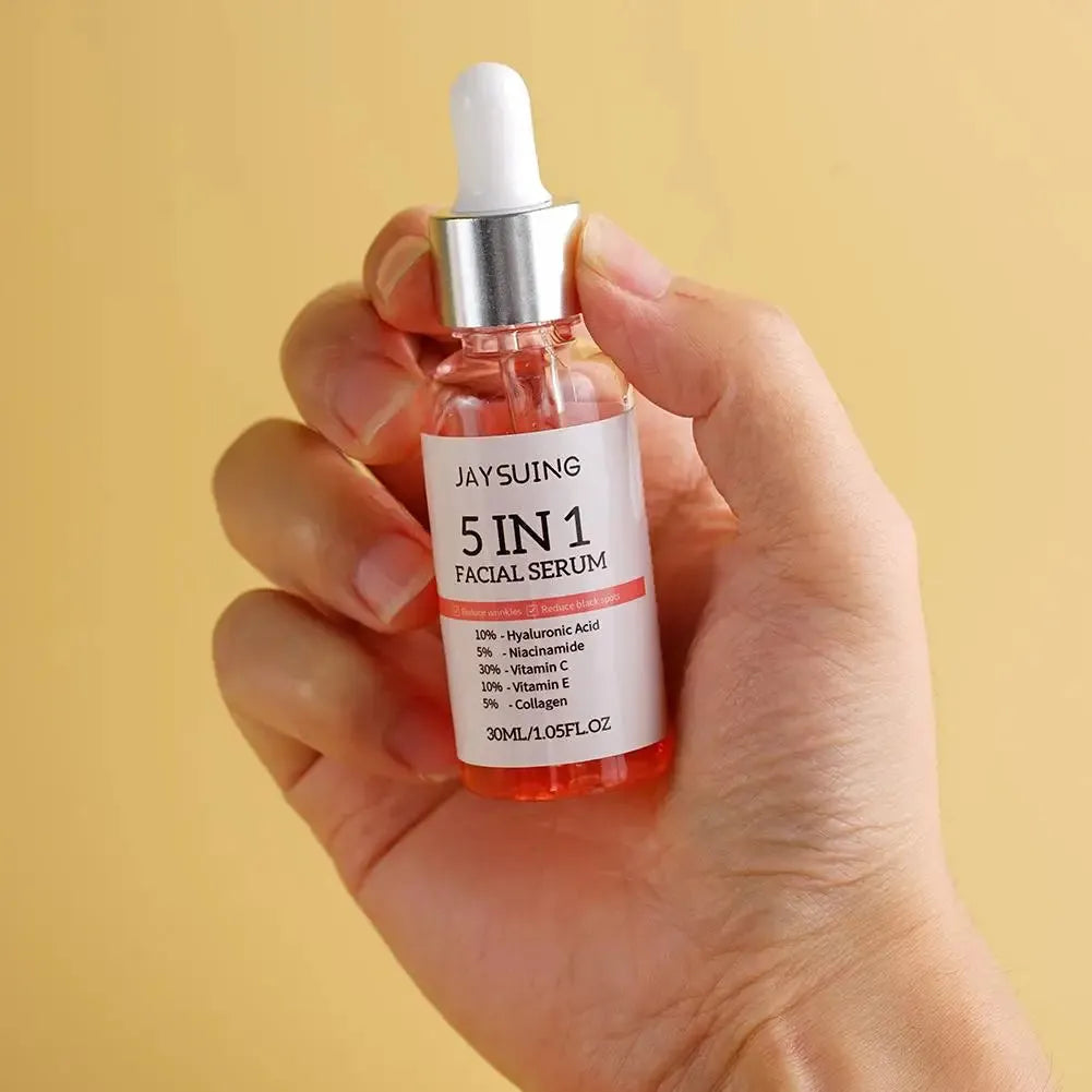 5 In 1 Fade fine lines Firming Face Serum Moisturizing brightning Vitamin C Hyaluronic Acid Facial Serum Shrink Pores Skin Care, Nisha Nashea LLC