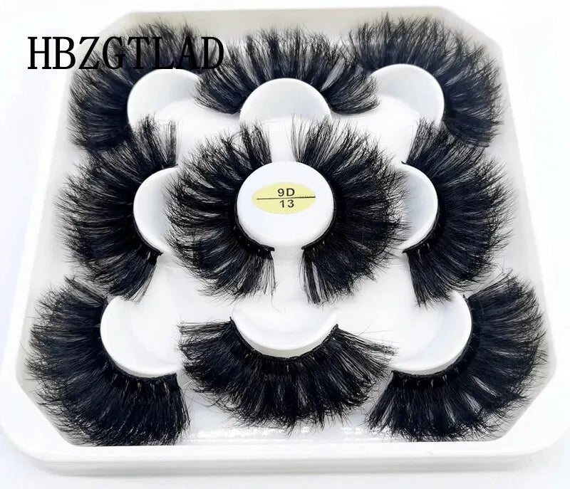 5 Pairs 25mm 3D Mink Eyelashes Bulk Russian Roll Fluffy Natural False Eyelash Dramatic Mink Lashes Makeup Tools Wholesale Lashse, Nisha Nashea LLC