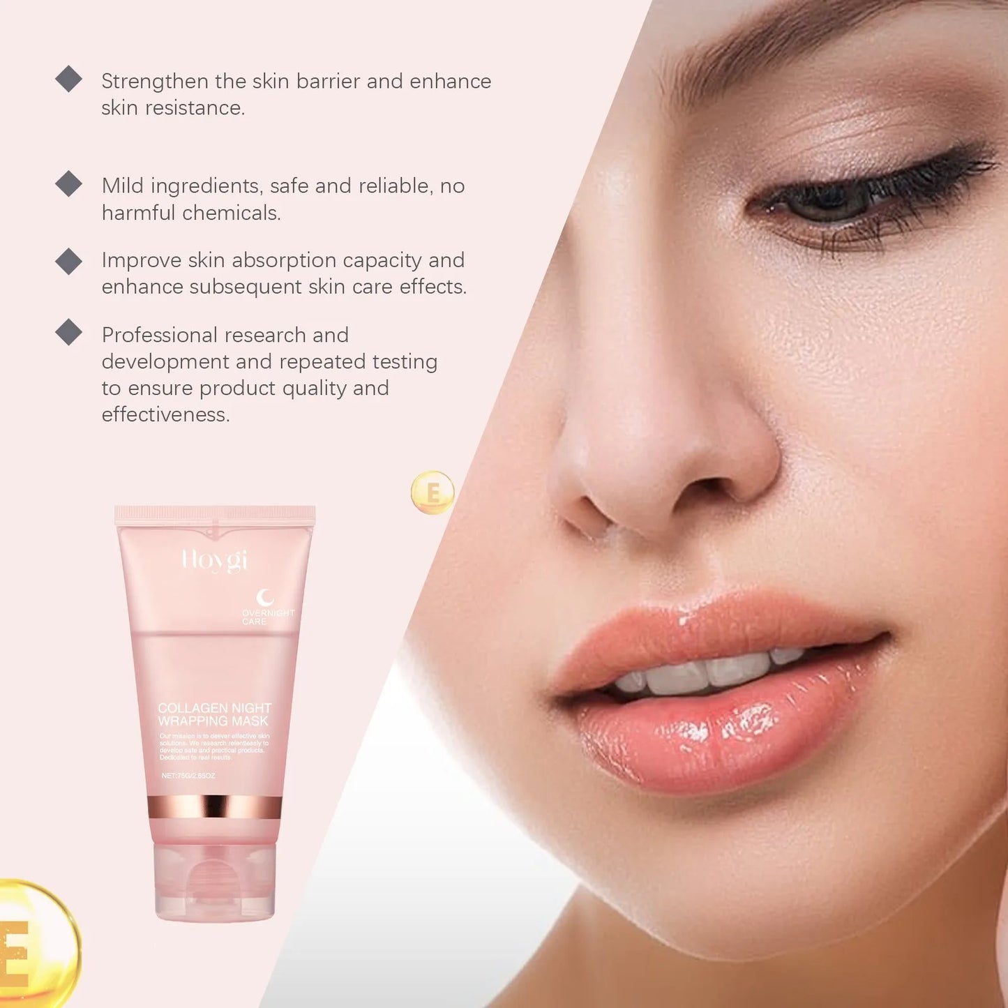 75ml Collagen Mask Baby Collagen Glow Mask Collagen Peel Off Mask Korean Face Mask Make Glowy Skin Skin Elasticity Firming Wrink, Nisha Nashea LLC