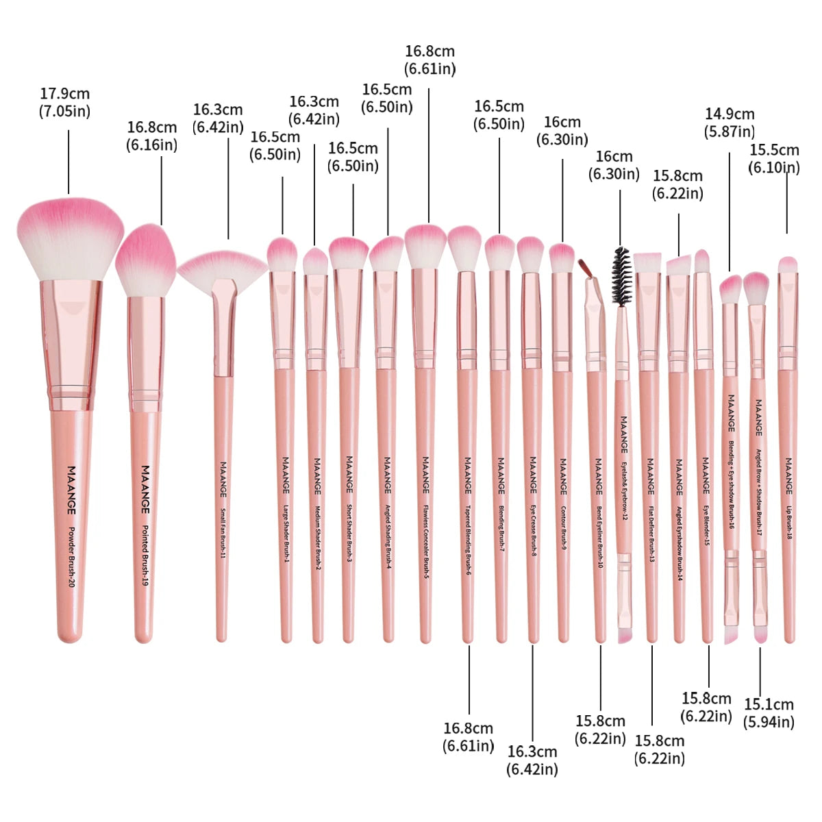 MAANGE 27pcs Makeup Tools Kit 20pcs Foundation Contour Blush Brush Set with Triangle Powder Puff Makeup Remover Puff Travel Bag, Nisha Nashea LLC