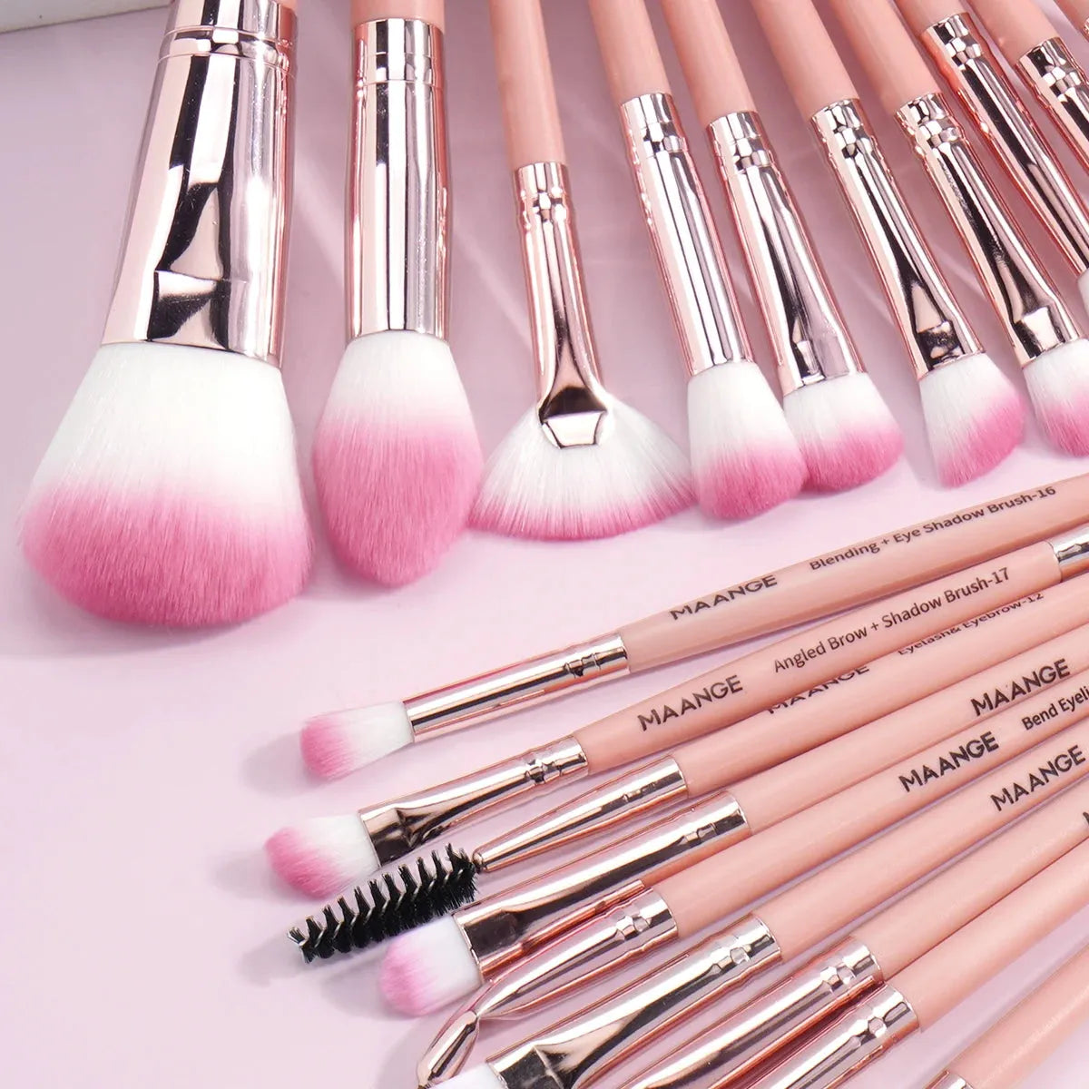 MAANGE 27pcs Makeup Tools Kit 20pcs Foundation Contour Blush Brush Set with Triangle Powder Puff Makeup Remover Puff Travel Bag, Nisha Nashea LLC