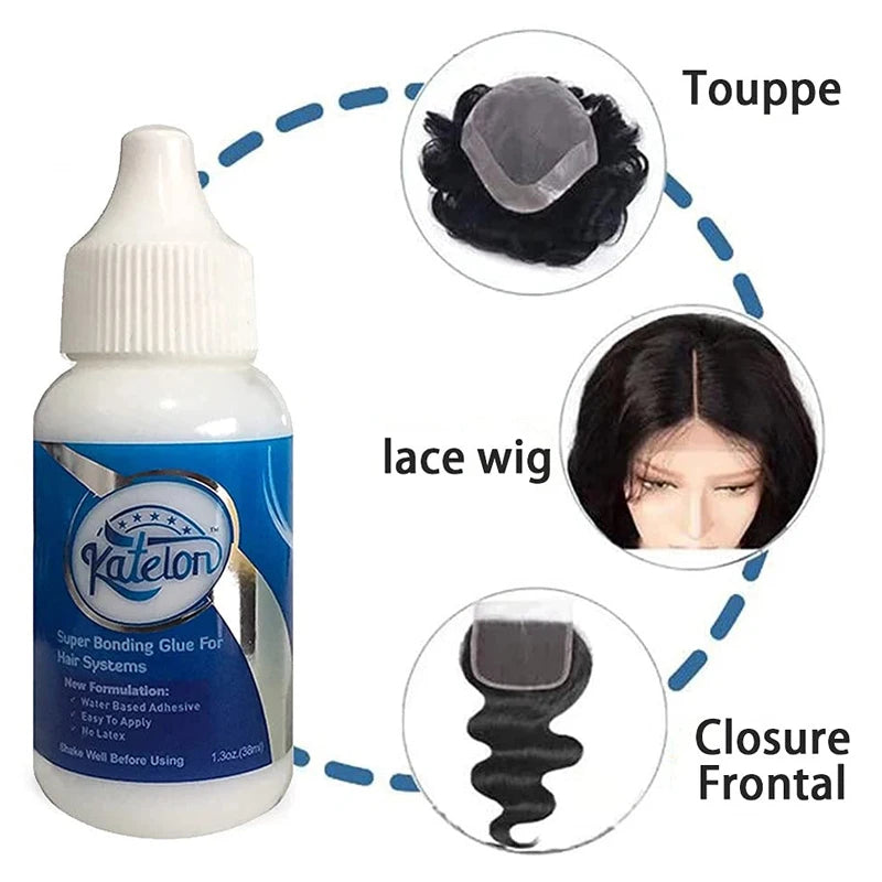 Lace Front Wig Glue Extreme Hold Waterproof 38ml Super Bonding Adhesive Glue For Wig 1.3Oz, Nisha Nashea LLC