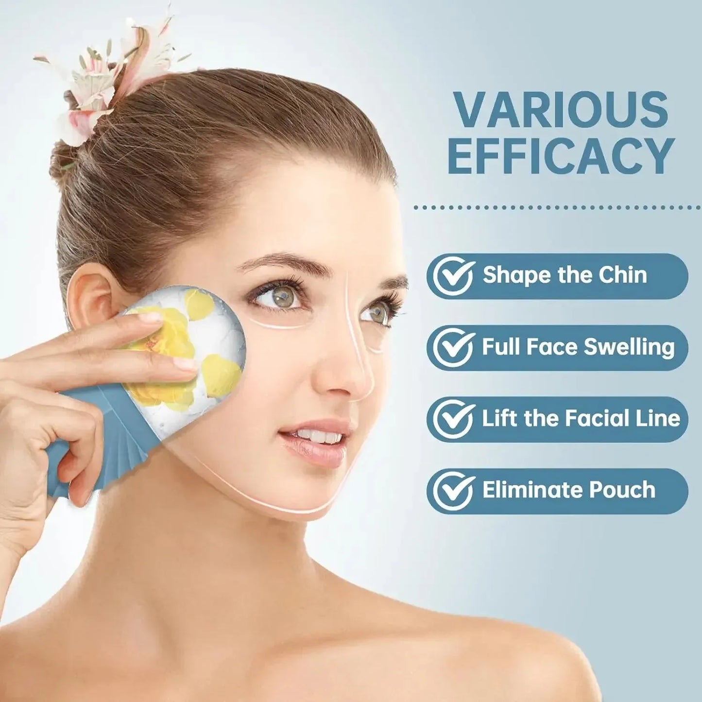 Silicone Ice Face Roller Contour Shrink Pores Remove Dark Circles Massage Skin Beauty Facial Roller for Eyes Neck Skin Care Tool, Nisha Nashea LLC