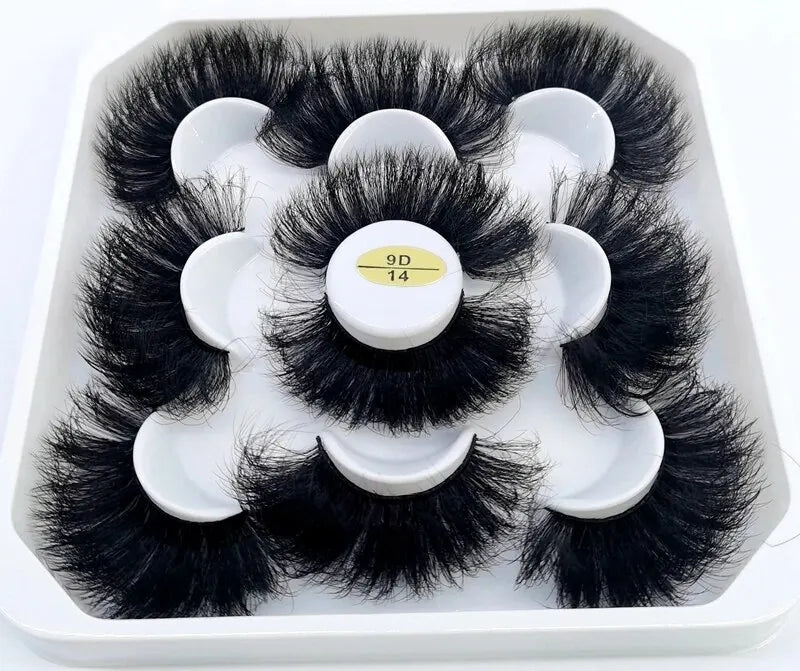 5 Pairs 25mm 3D Mink Eyelashes Bulk Russian Roll Fluffy Natural False Eyelash Dramatic Mink Lashes Makeup Tools Wholesale Lashse, Nisha Nashea LLC