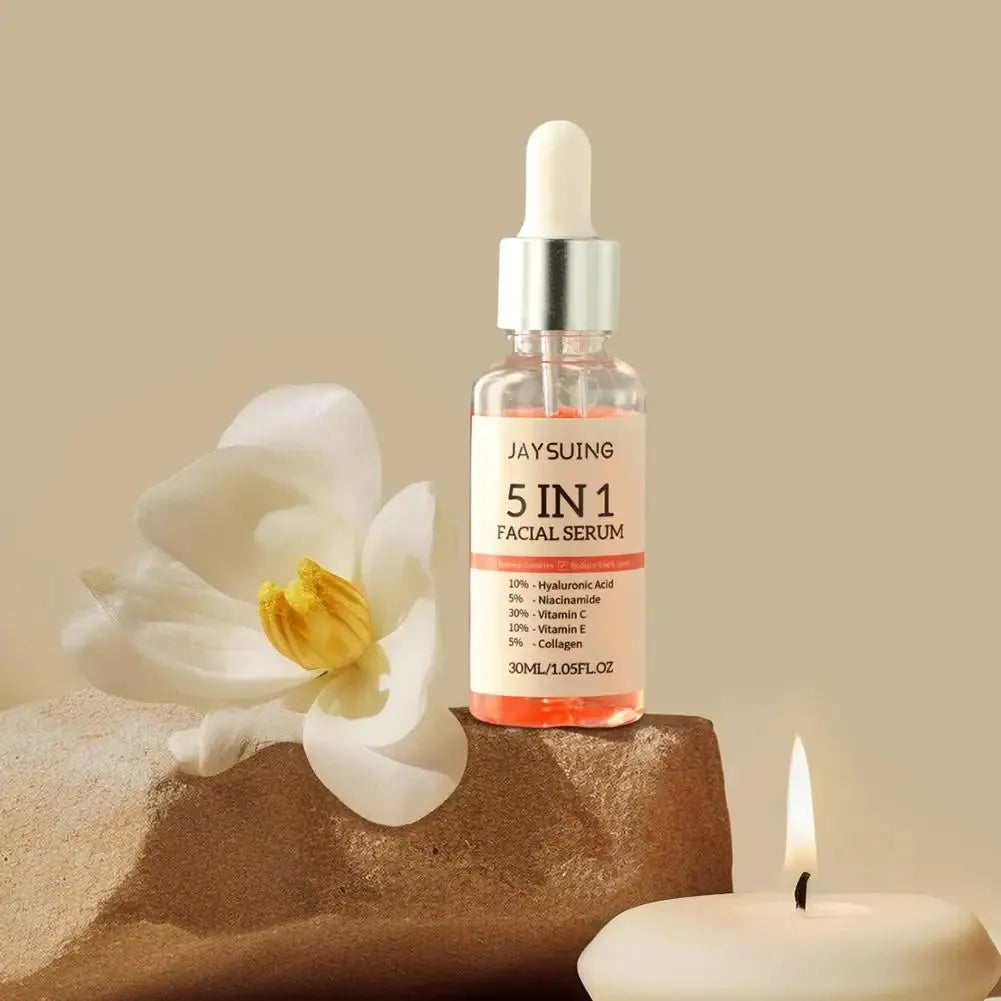 5 In 1 Fade fine lines Firming Face Serum Moisturizing brightning Vitamin C Hyaluronic Acid Facial Serum Shrink Pores Skin Care, Nisha Nashea LLC