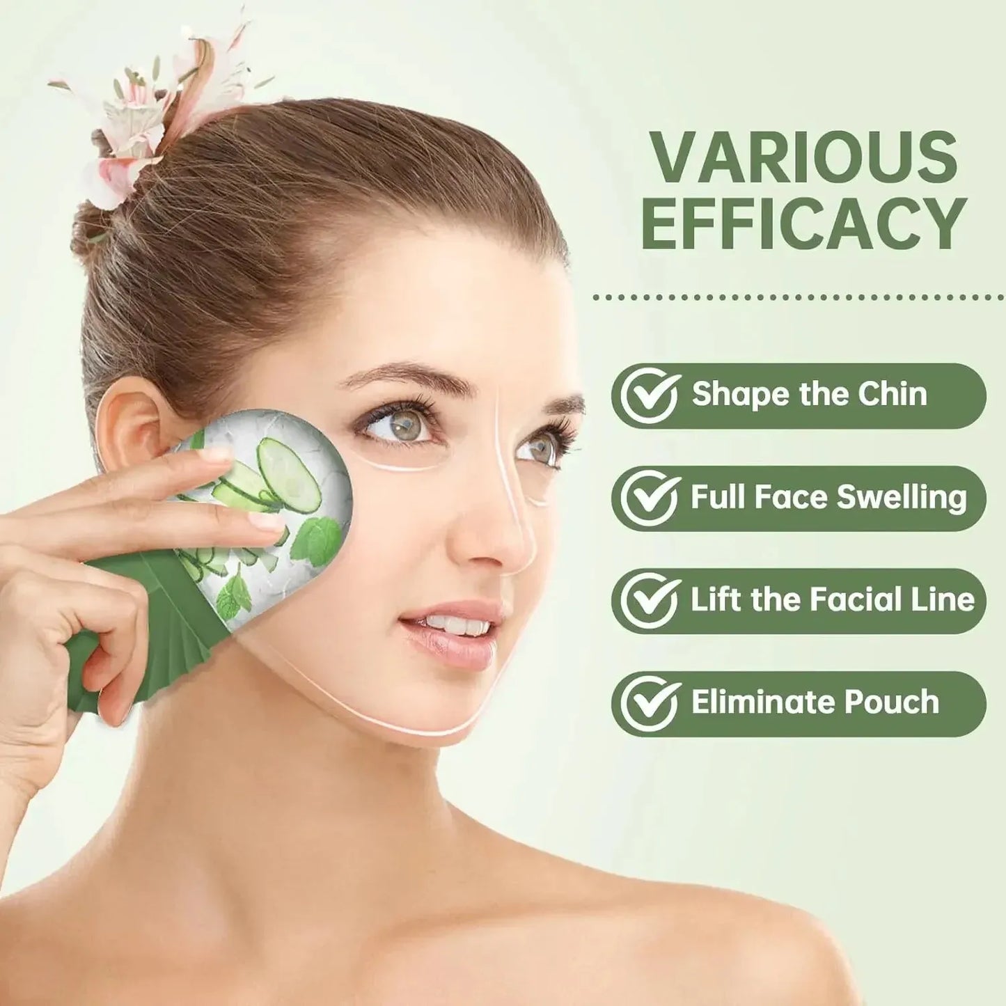 Silicone Ice Face Roller Contour Shrink Pores Remove Dark Circles Massage Skin Beauty Facial Roller for Eyes Neck Skin Care Tool, Nisha Nashea LLC