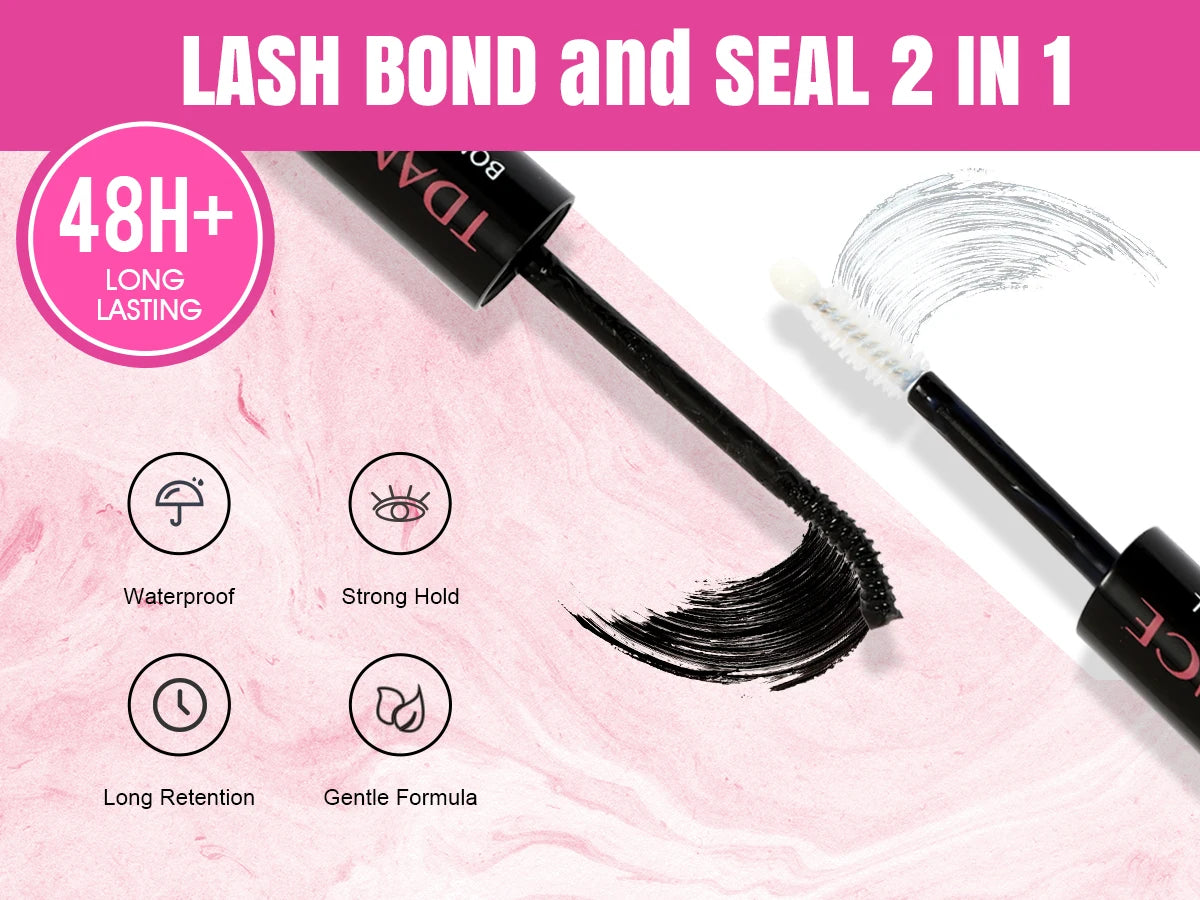 DIY Clusters Lashes Extension Kit With Lash Glue Bond Seal and Tweezers, Nisha Nashea LLC