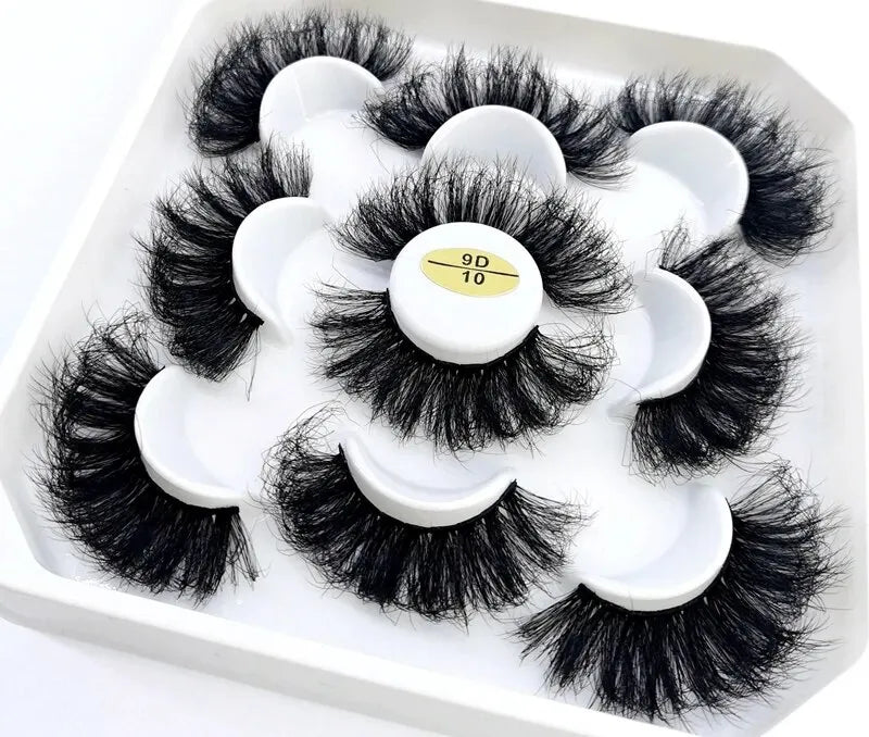 5 Pairs 25mm 3D Mink Eyelashes Bulk Russian Roll Fluffy Natural False Eyelash Dramatic Mink Lashes Makeup Tools Wholesale Lashse, Nisha Nashea LLC