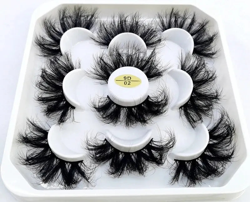 5 Pairs 25mm 3D Mink Eyelashes Bulk Russian Roll Fluffy Natural False Eyelash Dramatic Mink Lashes Makeup Tools Wholesale Lashse, Nisha Nashea LLC