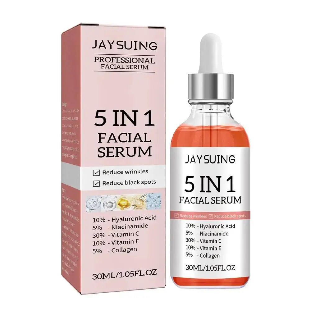 5 In 1 Fade fine lines Firming Face Serum Moisturizing brightning Vitamin C Hyaluronic Acid Facial Serum Shrink Pores Skin Care, Nisha Nashea LLC