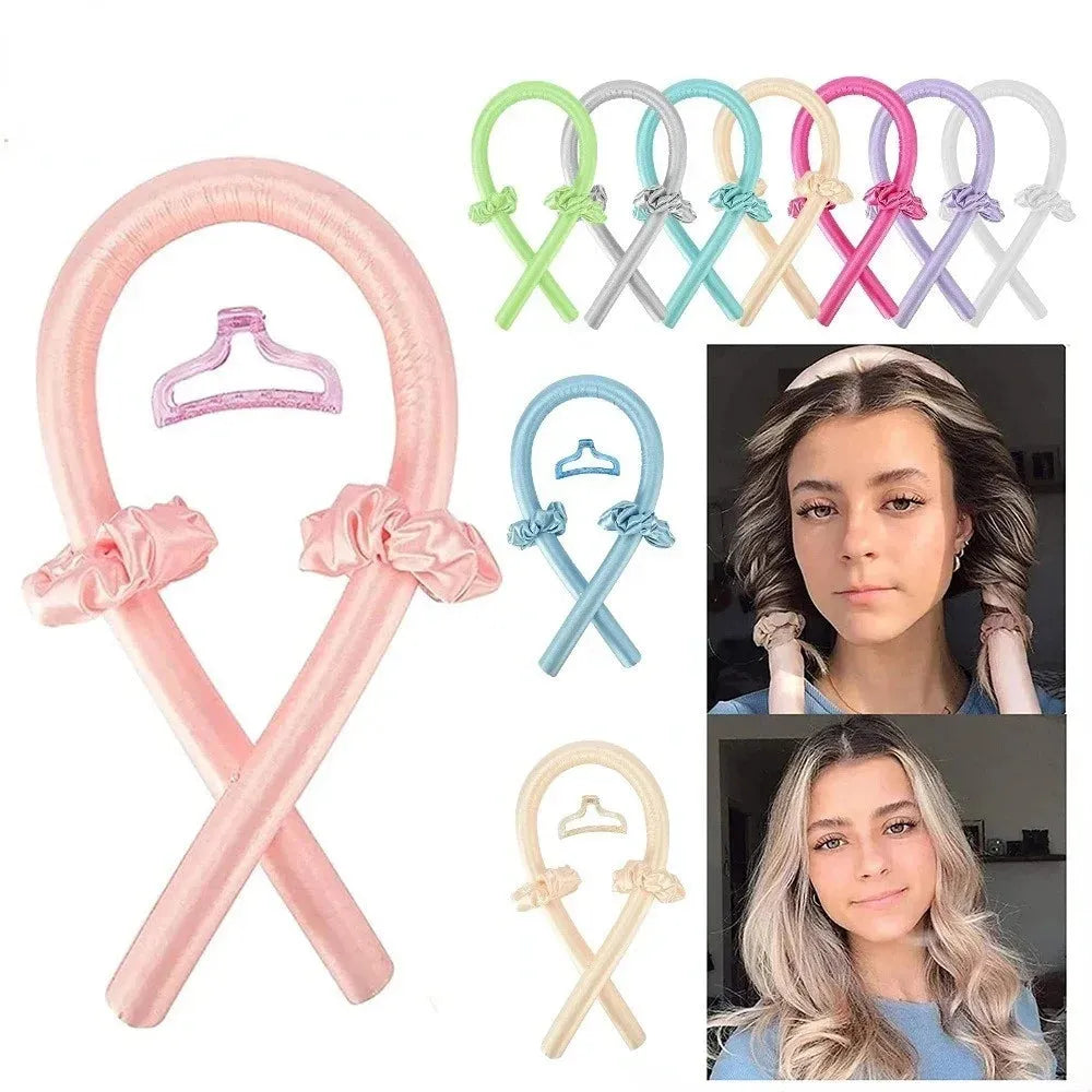 Heatless Curling Rod Headband No Heat Silk Curls Ribbon Hair Rollers Sleeping Soft Headband Lazy Hair Curlers Hair Styling Tools, Nisha Nashea LLC