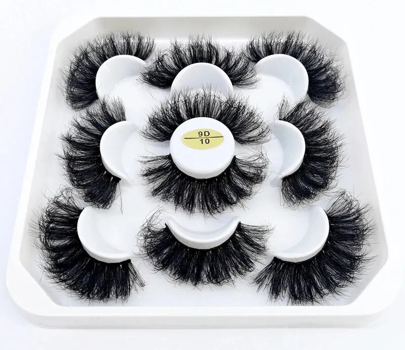 5 Pairs 25mm 3D Mink Eyelashes Bulk Russian Roll Fluffy Natural False Eyelash Dramatic Mink Lashes Makeup Tools Wholesale Lashse, Nisha Nashea LLC