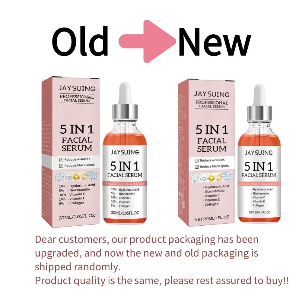5 In 1 Fade fine lines Firming Face Serum Moisturizing brightning Vitamin C Hyaluronic Acid Facial Serum Shrink Pores Skin Care, Nisha Nashea LLC