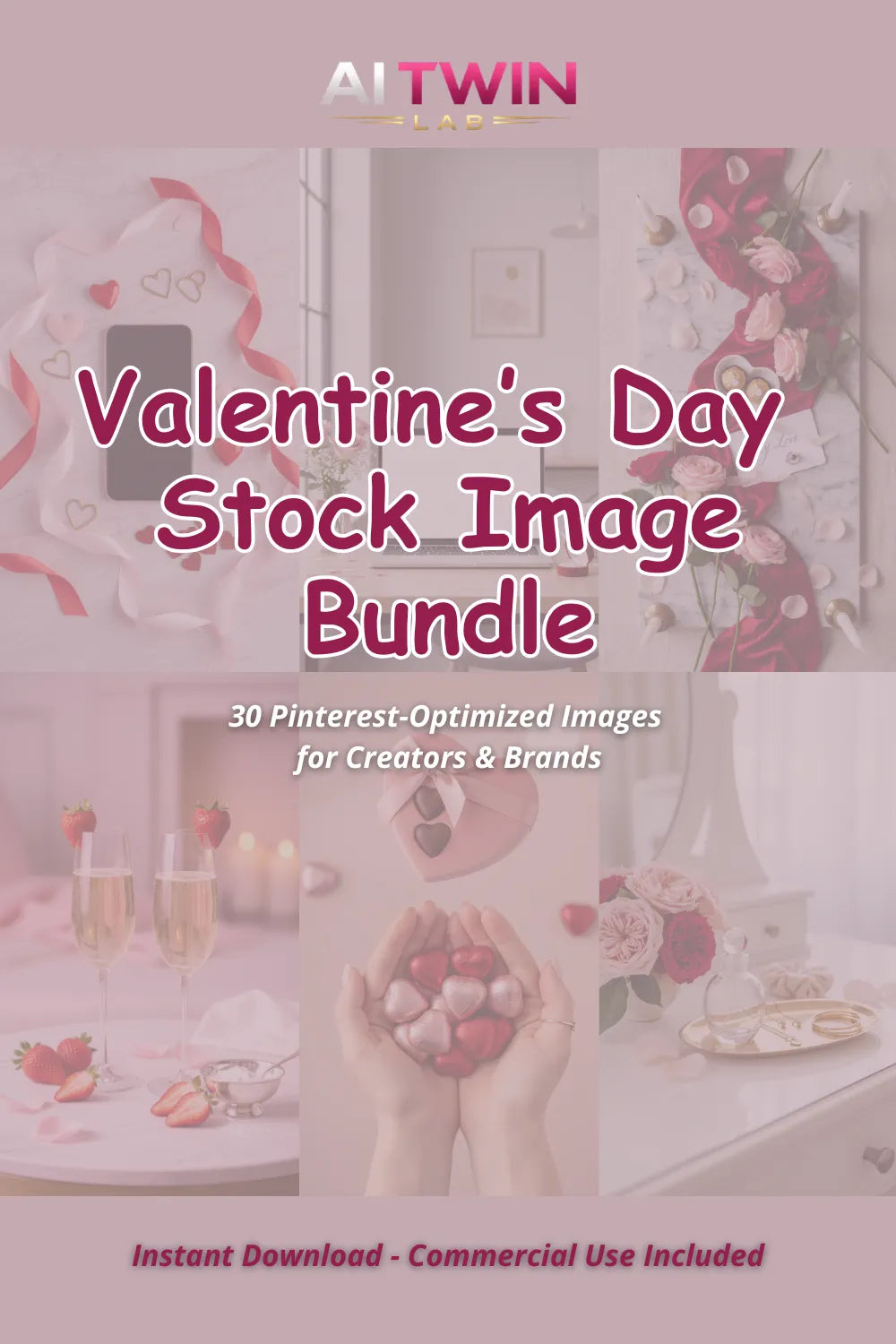 Valentine’s Day Stock Image Bundle (30 Pinterest-Optimized Images), Nisha Nashea LLC