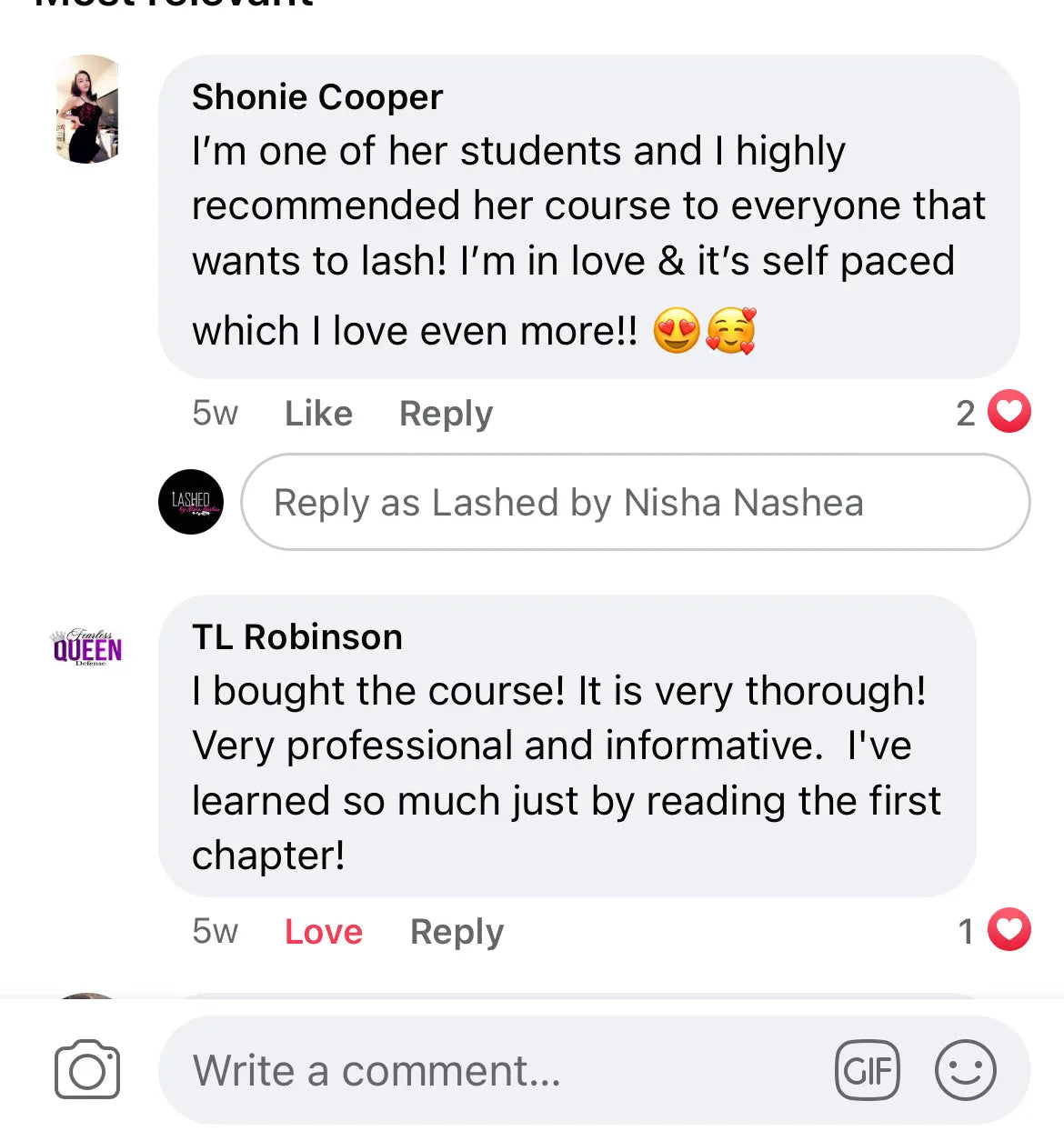 online lash class facebook review
