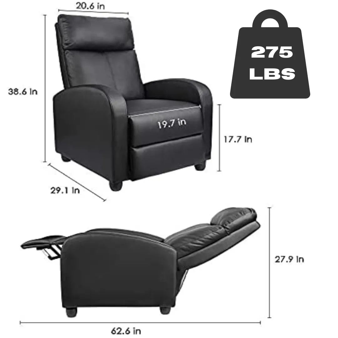 Vibrating lash recliner chair bed hold 275 pounds