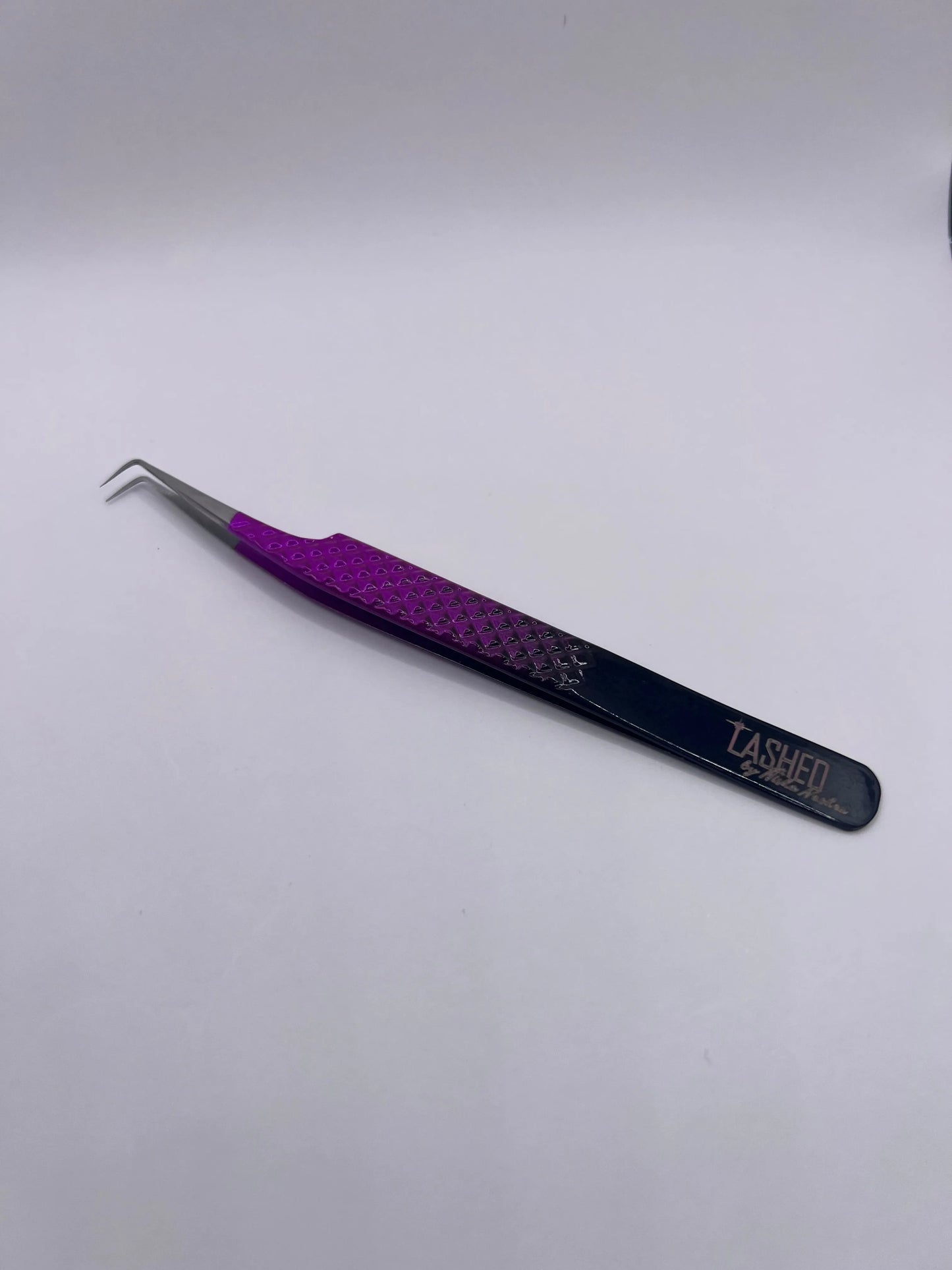 lash tweezers, angled lash tweezers, 90-degree tweezers, handmade eyelash extension fans, lash artist tools, Flower Princess tweezers, precision lash application, eyelash extension tools.