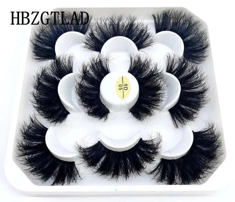 5 Pairs 25mm 3D Mink Eyelashes Bulk Russian Roll Fluffy Natural False Eyelash Dramatic Mink Lashes Makeup Tools Wholesale Lashse, Nisha Nashea LLC