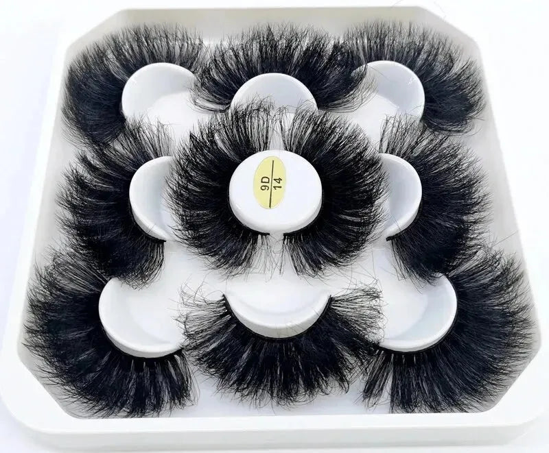 5 Pairs 25mm 3D Mink Eyelashes Bulk Russian Roll Fluffy Natural False Eyelash Dramatic Mink Lashes Makeup Tools Wholesale Lashse, Nisha Nashea LLC