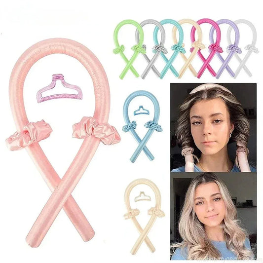 Heatless Curling Rod Headband No Heat Silk Curls Ribbon Hair Rollers Sleeping Soft Headband Lazy Hair Curlers Hair Styling Tools, Nisha Nashea LLC