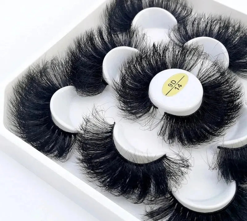 5 Pairs 25mm 3D Mink Eyelashes Bulk Russian Roll Fluffy Natural False Eyelash Dramatic Mink Lashes Makeup Tools Wholesale Lashse, Nisha Nashea LLC