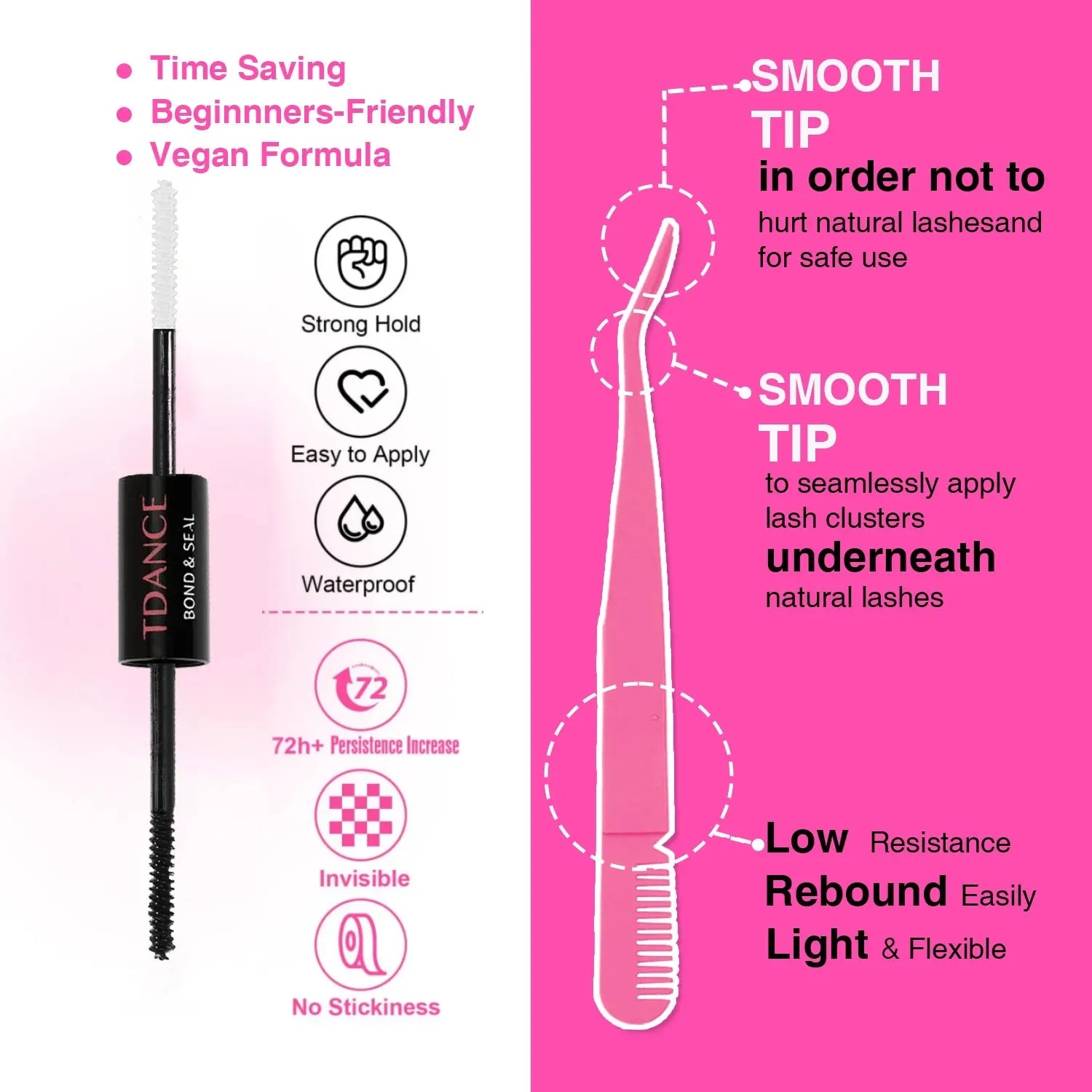 TDANCE 280PCS DIY Mix Clusters Kit 30D/40D Lash Bond and Seal and Remover Accessories Self-Grafting EyeLashes Extension At Home, Nisha Nashea LLC