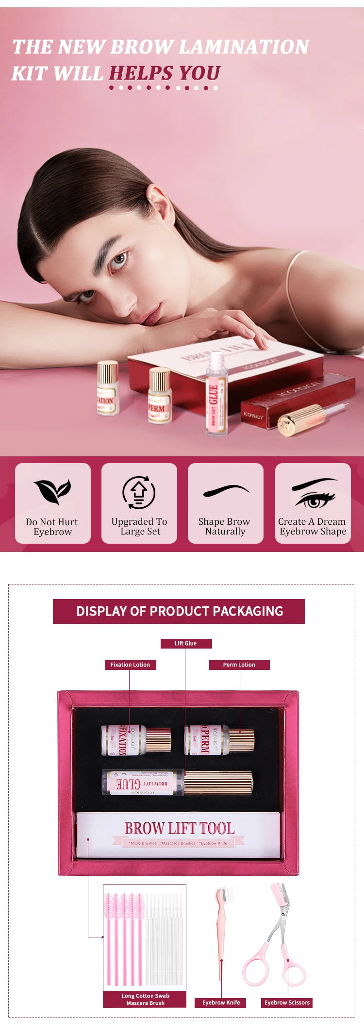 DIY Brow Perm Eyebrow Lamination 45-60 Days ICONSIGN Professional  Brow Perming Set Beauty Makeup Tools Home Use, Nisha Nashea LLC