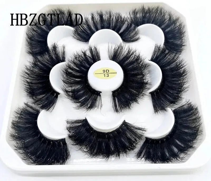 5 Pairs 25mm 3D Mink Eyelashes Bulk Russian Roll Fluffy Natural False Eyelash Dramatic Mink Lashes Makeup Tools Wholesale Lashse, Nisha Nashea LLC