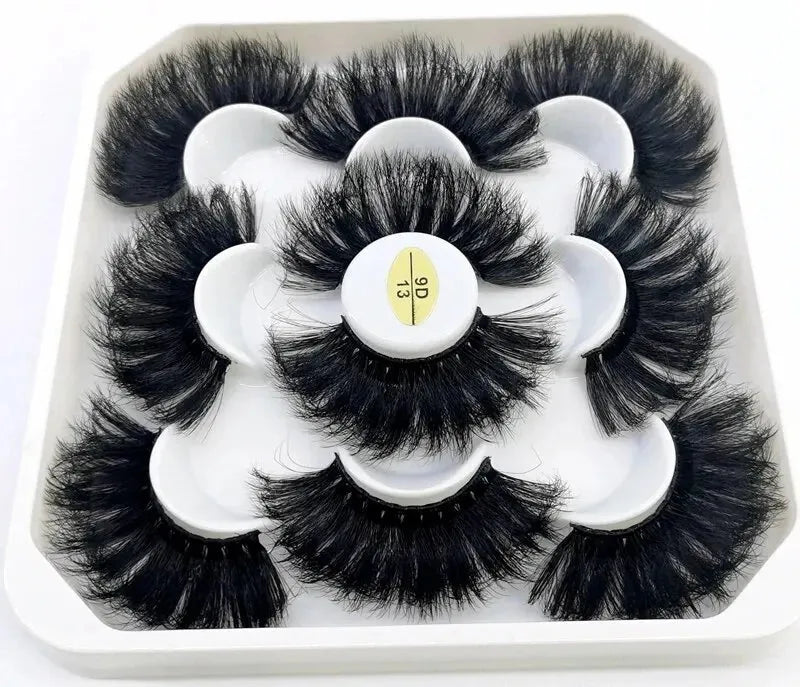 5 Pairs 25mm 3D Mink Eyelashes Bulk Russian Roll Fluffy Natural False Eyelash Dramatic Mink Lashes Makeup Tools Wholesale Lashse, Nisha Nashea LLC