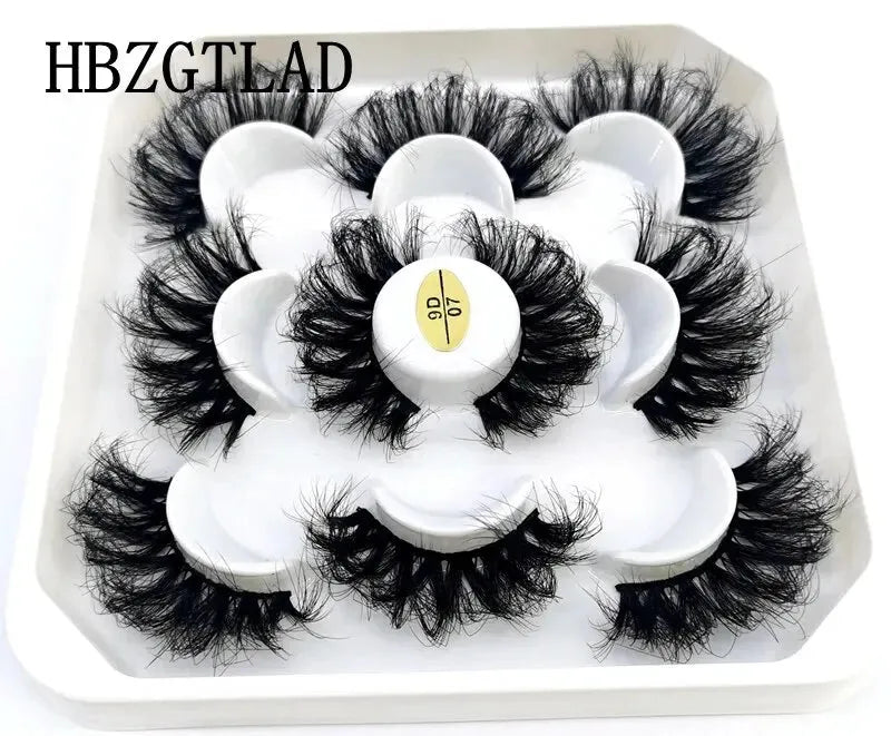 5 Pairs 25mm 3D Mink Eyelashes Bulk Russian Roll Fluffy Natural False Eyelash Dramatic Mink Lashes Makeup Tools Wholesale Lashse, Nisha Nashea LLC