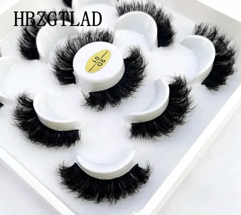 5 Pairs 25mm 3D Mink Eyelashes Bulk Russian Roll Fluffy Natural False Eyelash Dramatic Mink Lashes Makeup Tools Wholesale Lashse, Nisha Nashea LLC