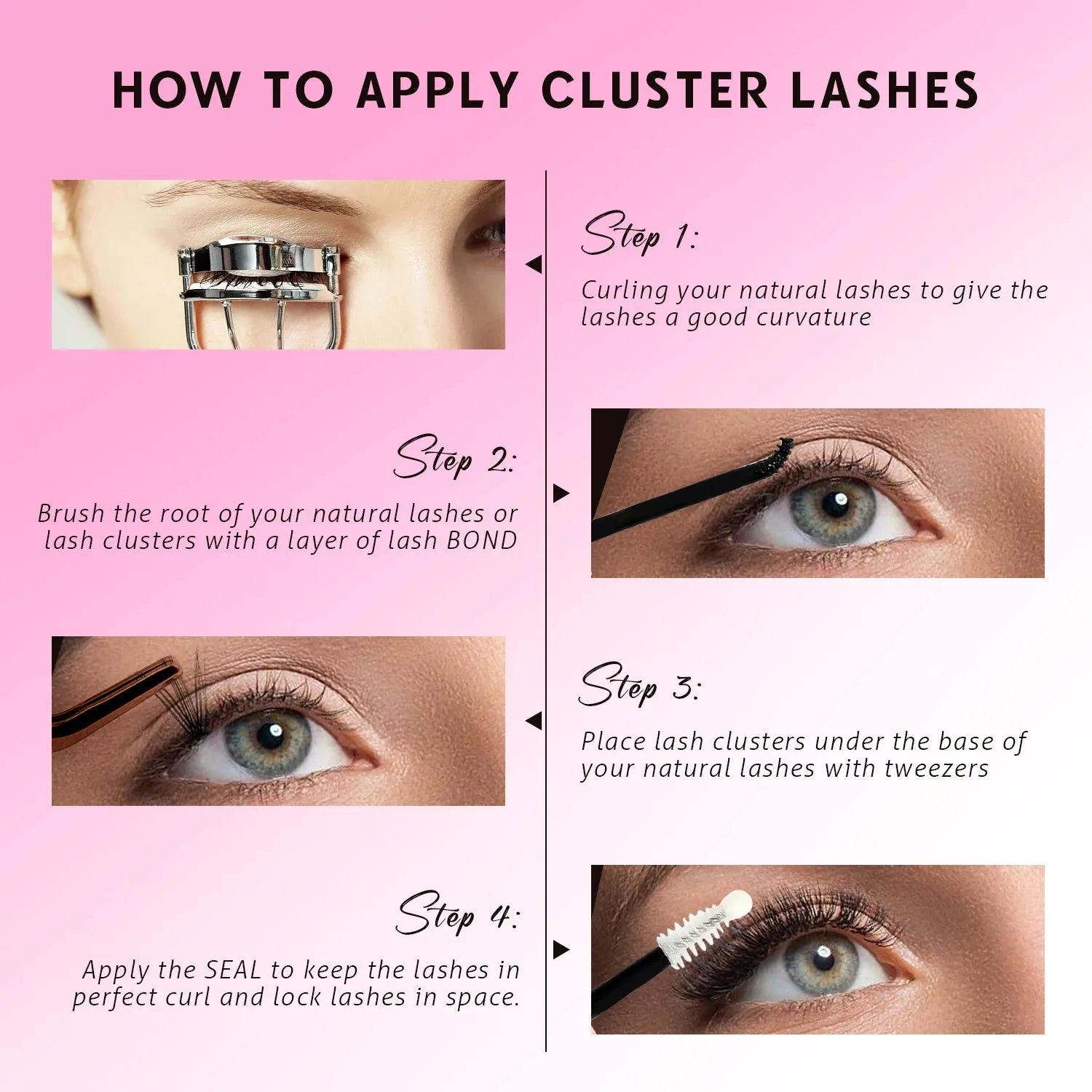 TDANCE 280PCS DIY Mix Clusters Kit 30D/40D Lash Bond and Seal and Remover Accessories Self-Grafting EyeLashes Extension At Home, Nisha Nashea LLC