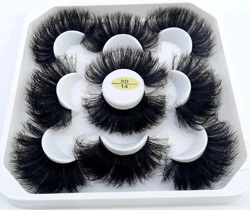 5 Pairs 25mm 3D Mink Eyelashes Bulk Russian Roll Fluffy Natural False Eyelash Dramatic Mink Lashes Makeup Tools Wholesale Lashse, Nisha Nashea LLC