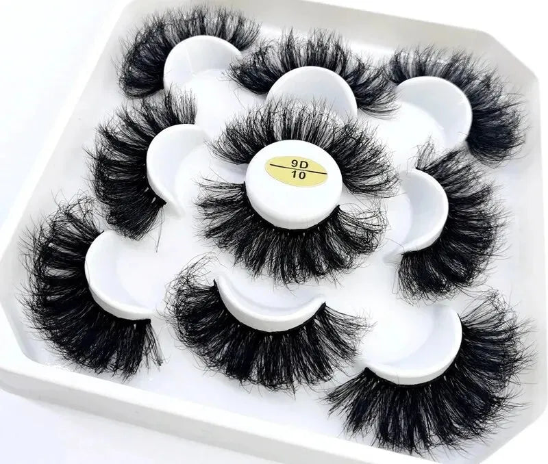 5 Pairs 25mm 3D Mink Eyelashes Bulk Russian Roll Fluffy Natural False Eyelash Dramatic Mink Lashes Makeup Tools Wholesale Lashse, Nisha Nashea LLC