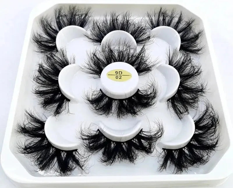 5 Pairs 25mm 3D Mink Eyelashes Bulk Russian Roll Fluffy Natural False Eyelash Dramatic Mink Lashes Makeup Tools Wholesale Lashse, Nisha Nashea LLC